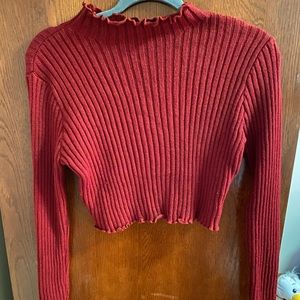 Maroon Cropped Sweater